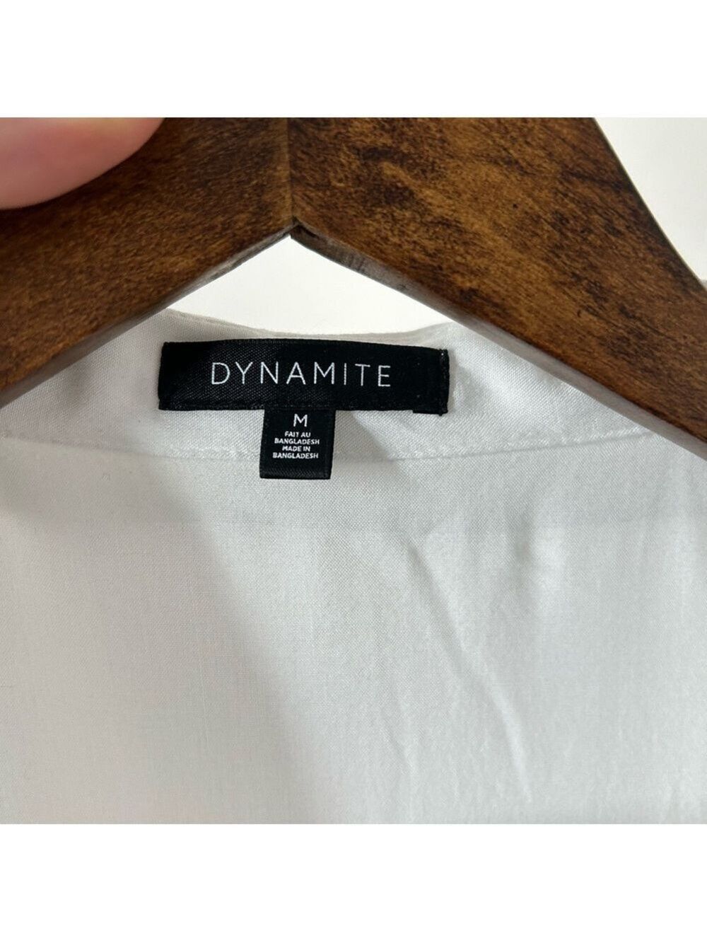 Dynamite White Tie Front Sleeveless Blouse Medium - Picture 6 of 8